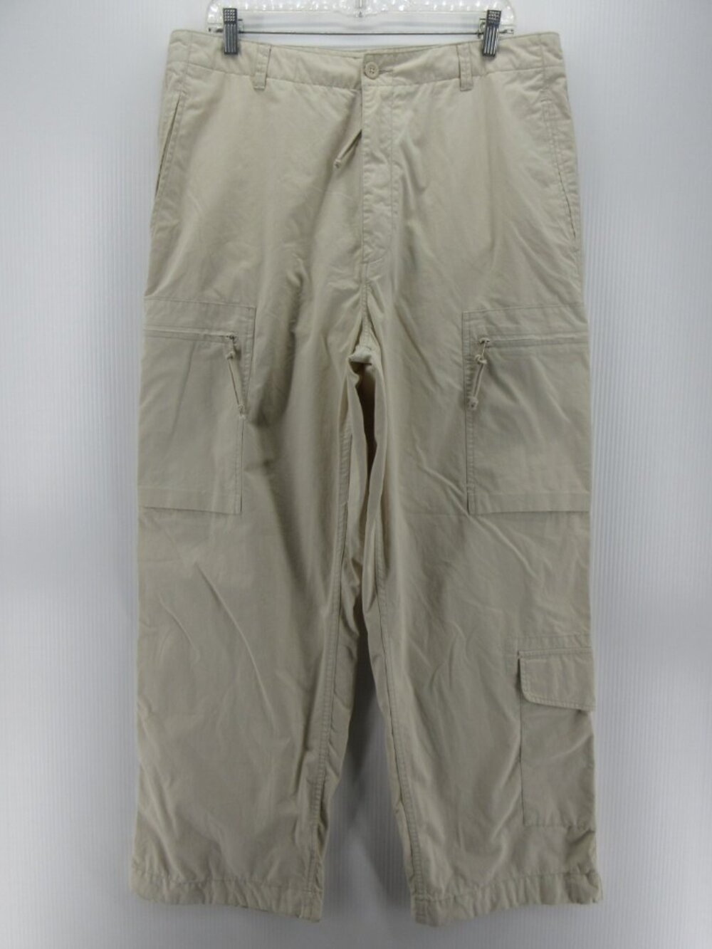VINTAGE Nautica Pants 36X30 Khaki Cargo Tech Baggy Y2K Streetwear *